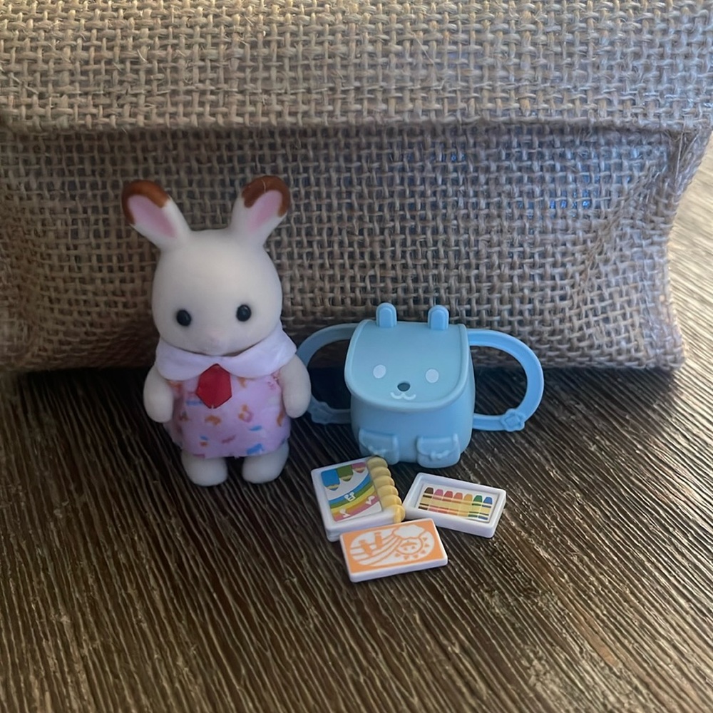 Calico Critters Chocolate Rabbit baby figure
New